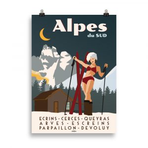 Poster Vintage "Pinup des Alpes du Sud"