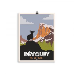 Poster Travel Vintage "Devoluy Pic de Bure"