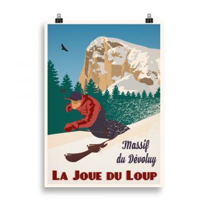 Poster Travel Vintage  "La Joue du loup Massif Devoluy"