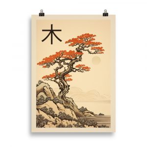 Poster Vintage "Ukiyo-e de l'Arbre-Japonais"