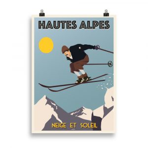 Vintage Ski Poster: Skiing in the Hautes Alpes