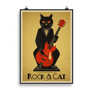 Art Deco Cat Print: Embrace feline elegance with 'Felino de la Fiesta,' an enchanting Art Deco-inspired poster featuring a sophisticated cat ready for celebration.