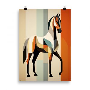 Vintage Poster: Experience the grace of the 'Art Deco Horse,' a captivating artwork that channels the elegance and sophistication of the Art Deco era