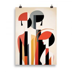 Vintage Art Deco Poster: Explore the timeless elegance of an 'Elegant Woman Profil,' a captivating portrayal of sophistication and style in the iconic Art Deco fashion.