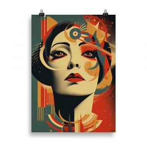 Chic Retro SF Fashion Portrait Poster: Elevate your space with this stylish vintage poster, showcasing the fusion of retro aesthetics and futuristic flair