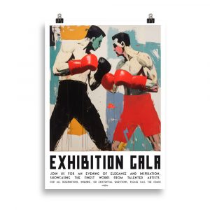 Vintage Boxing Gala Exhibition Poster: Step into the ring of history with our captivating vintage poster, showcasing the grandeur and excitement of a bygone era's boxing gala.