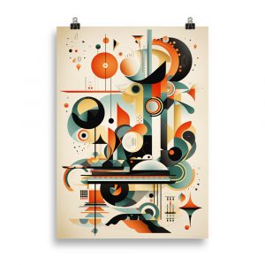 Futuro-Vintage Deco SF 80's Poster: Step into a retro-futuristic world with our captivating poster, blending the aesthetics of vintage, Art Deco, and sci-fi elements.