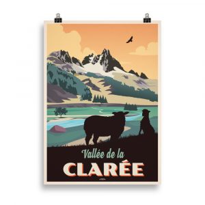 Explore the enchanting beauty of nature with our vintage travel poster, 'La Vallée de la Clarée.