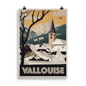 Poster Travel Vintage de Vallouise - Une illustration rétro captivante mettant en valeur le charme de Vallouise.