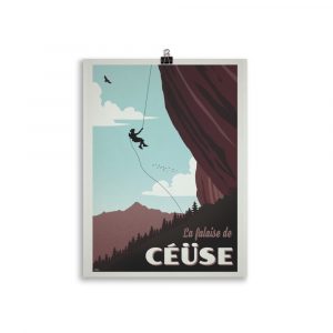 Vintage Travel Poster "Falaise de Céüse" Climbing