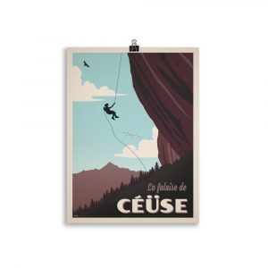 Poster Travel Vintage "Falaise de Céüse" Escalade