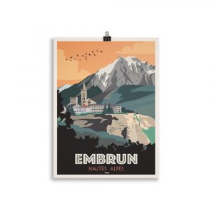 Poster Travel Vintage "Le Roc d'Embrun" Hautes-Alpes
