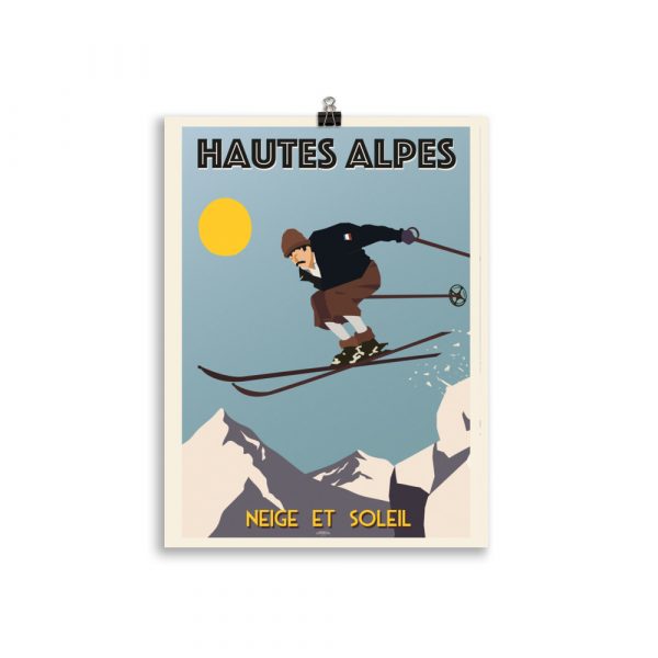 Poster Vintage Ski "Hautes Alpes neige et soleil" – Image 2