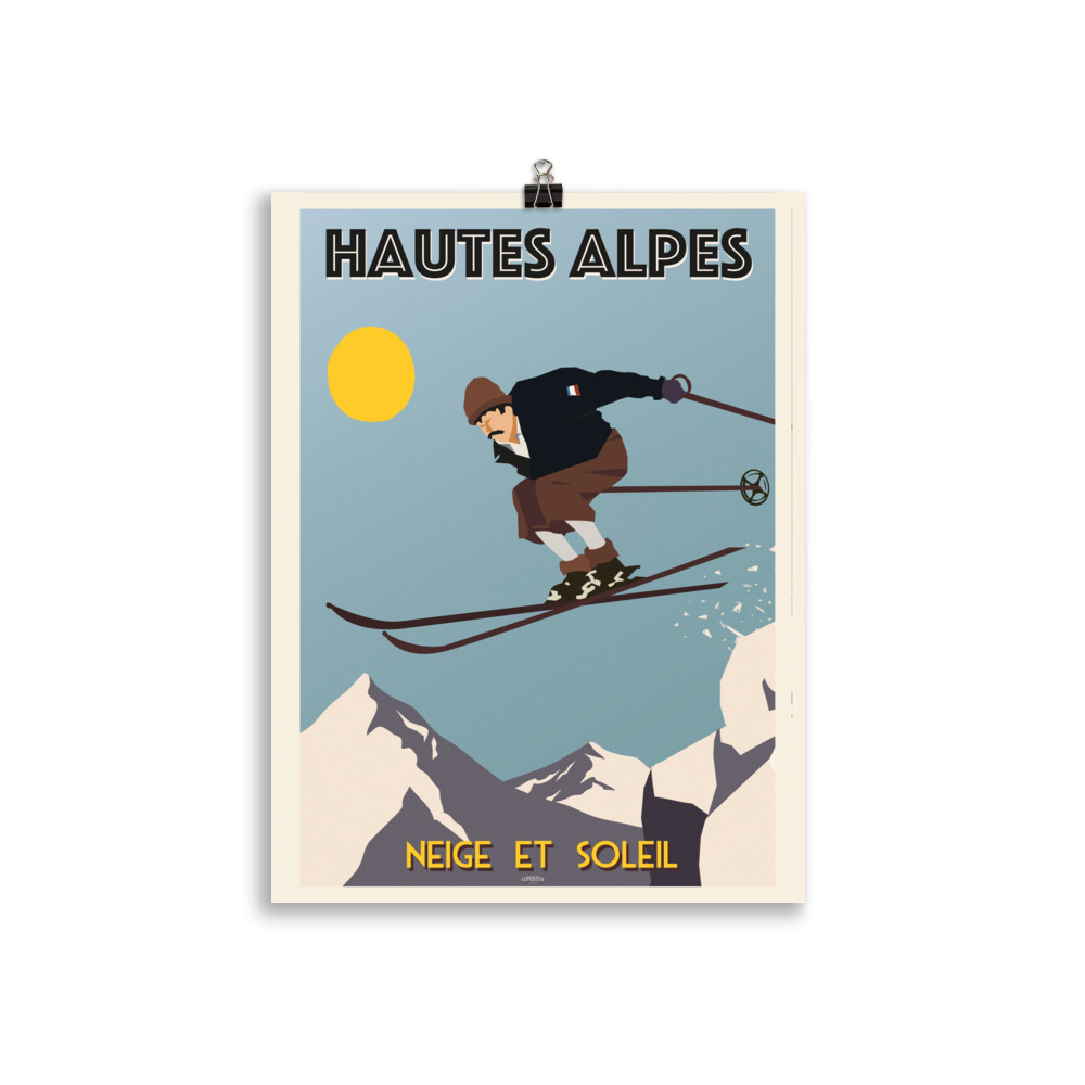 Poster Vintage Ski "Hautes Alpes neige et soleil" – Image 2