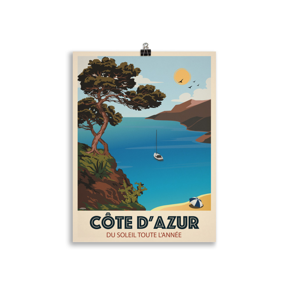 Poster Vintage "Côte d'Azur, du soleil toute l'année" – Image 2