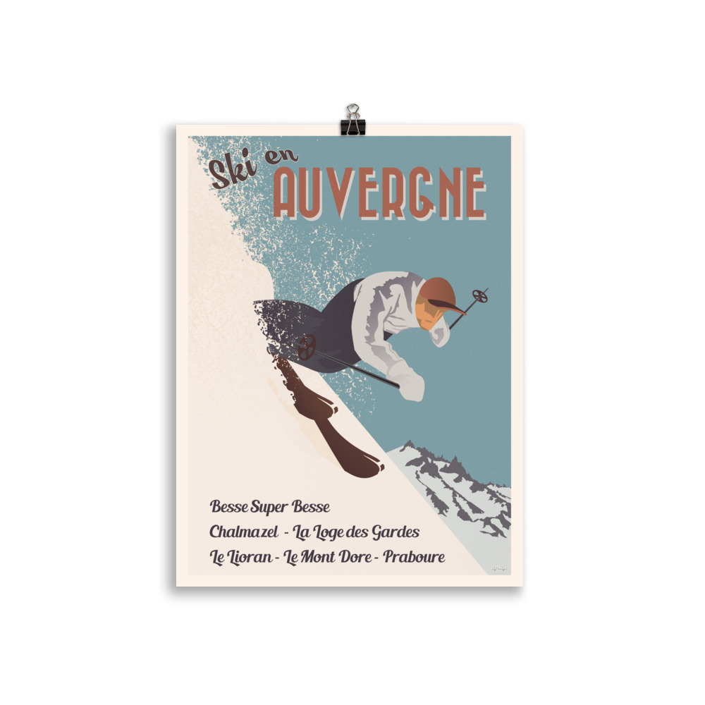Poster Vintage "Ski en Auvergne" – Image 2