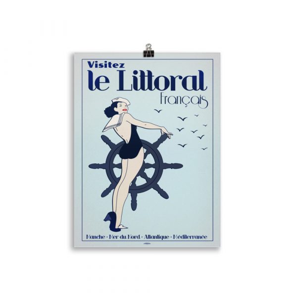 Poster Vintage "Pinup du Littoral"  Mer du Nord à l'Atlantique et à la Méditerrannée – Image 2
