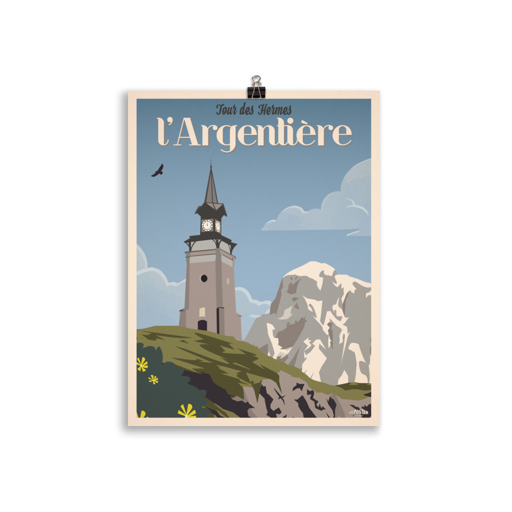 Poster Vintage l'Argentiere la Besse "Tour des Hermes"  Hautes Alpes – Image 2