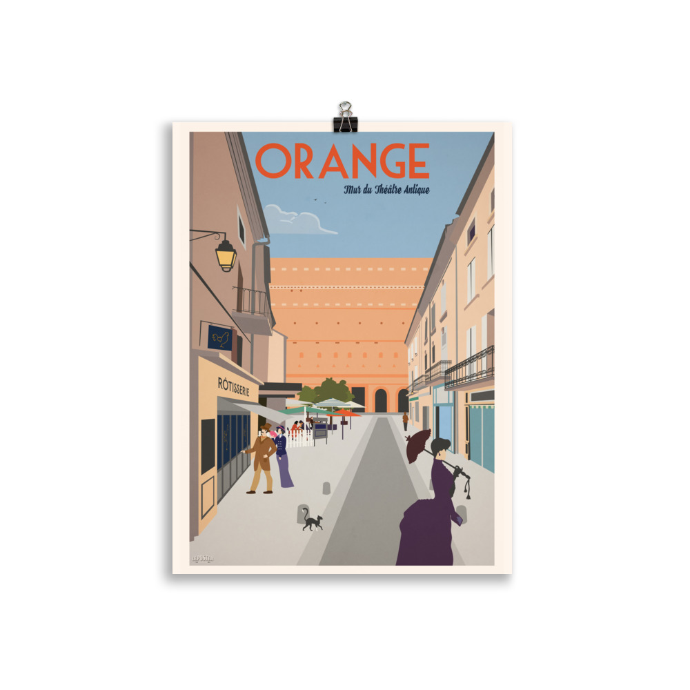 Poster Vintage "Orange et le Mur Antique " – Image 2