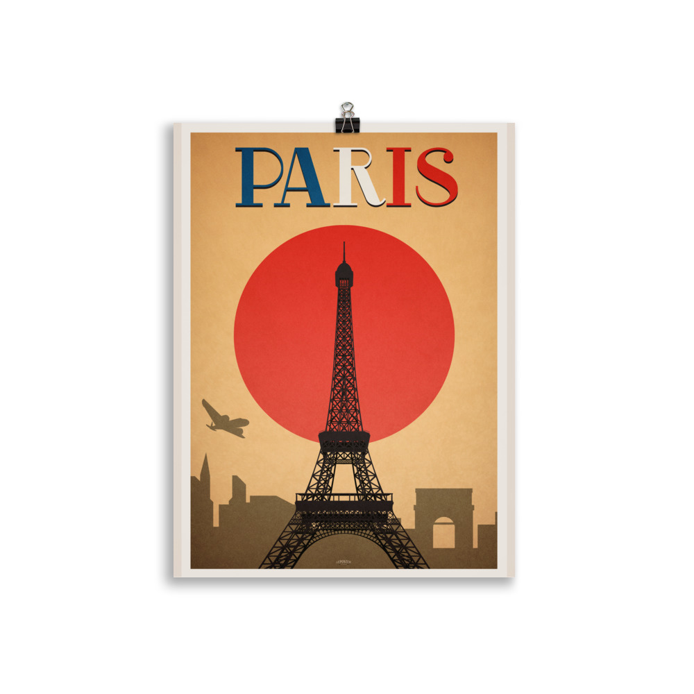 Poster Travel Vintage  "Paris et la tour Eiffel" – Image 2