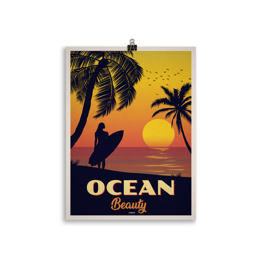 Poster Vintage Surf  " Ocean Beauty "  Sunset – Image 2