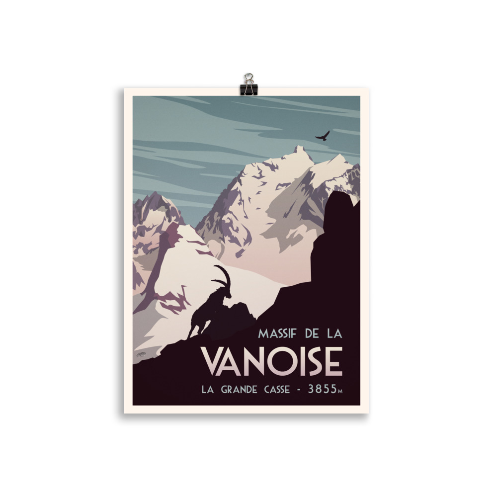 Poster Travel Vintage " La Grande Casse "  Massif de la Vanoise – Image 2