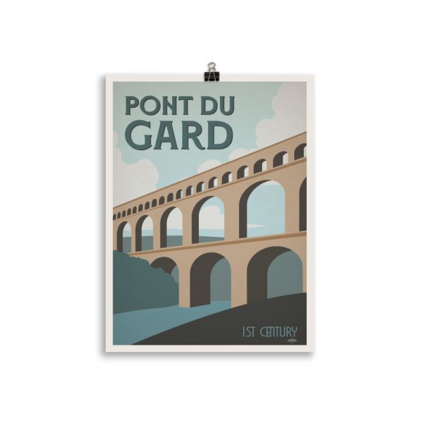 Poster Travel Vintage "Pont du Gard" Minimalist – Image 2