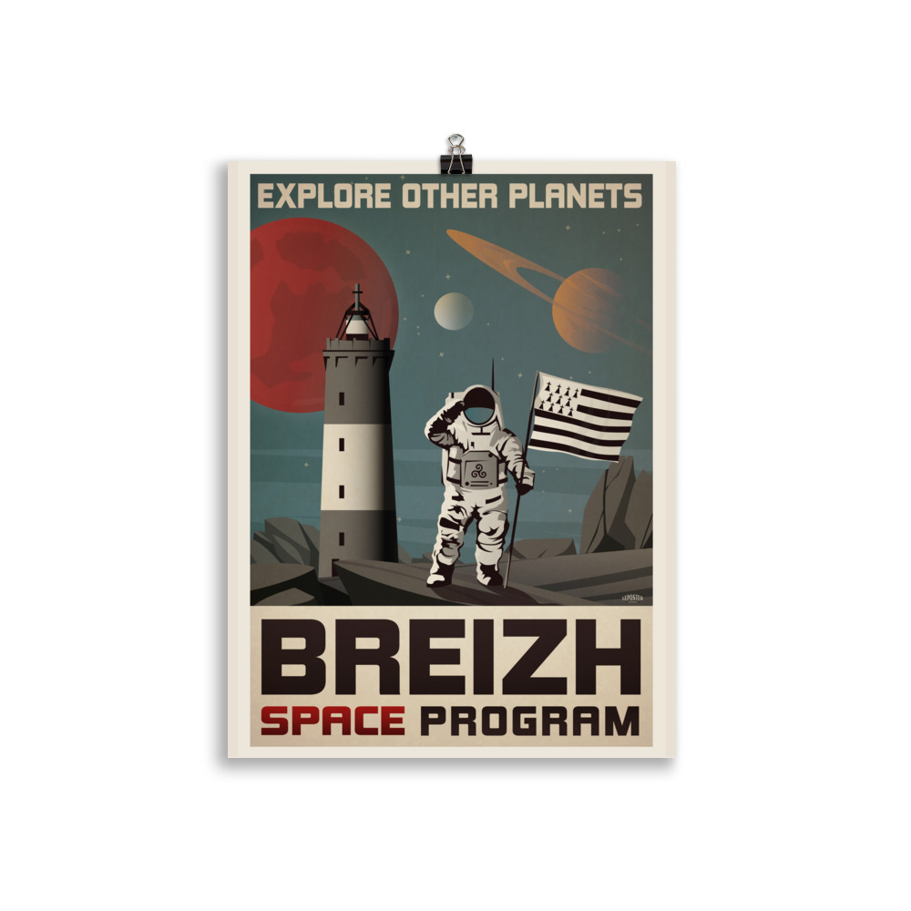Poster Propagande Vintage " Breizh Space Program" Science Fiction – Image 2