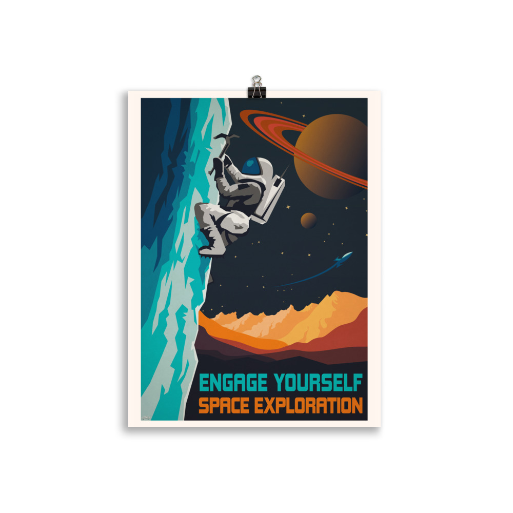Poster Propagande Vintage « Engage Yourself Space Exploration » Science-Fiction – Image 2