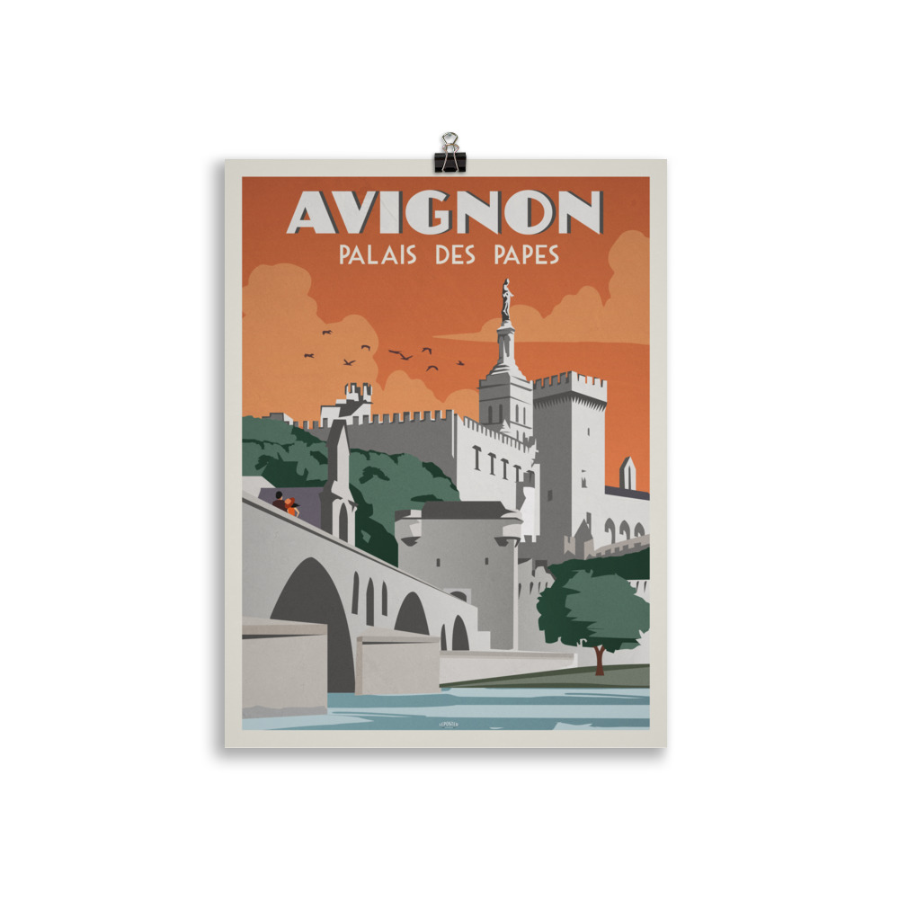 Poster Travel Provence "Palais des Papes" Avignon – Image 2
