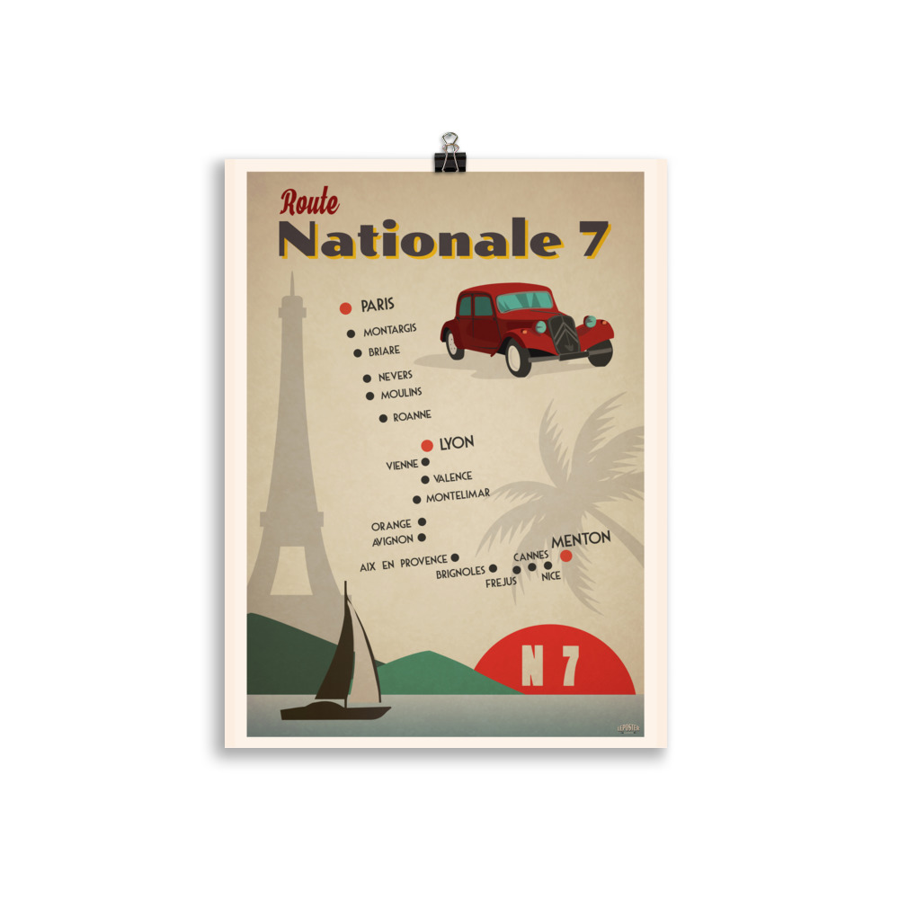 Poster Travel Vintage "Route national 7" – Image 2