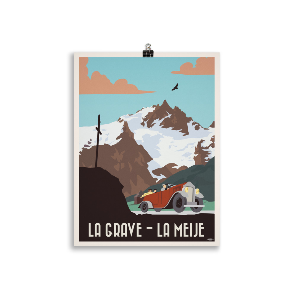 Poster Travel Vintage "La Grave, la Meije" La route des Terrasses – Image 2