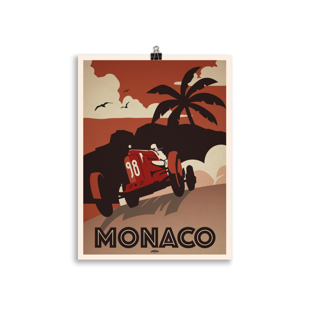 Poster Travel Vintage « Monaco » Club Automobile – Image 2