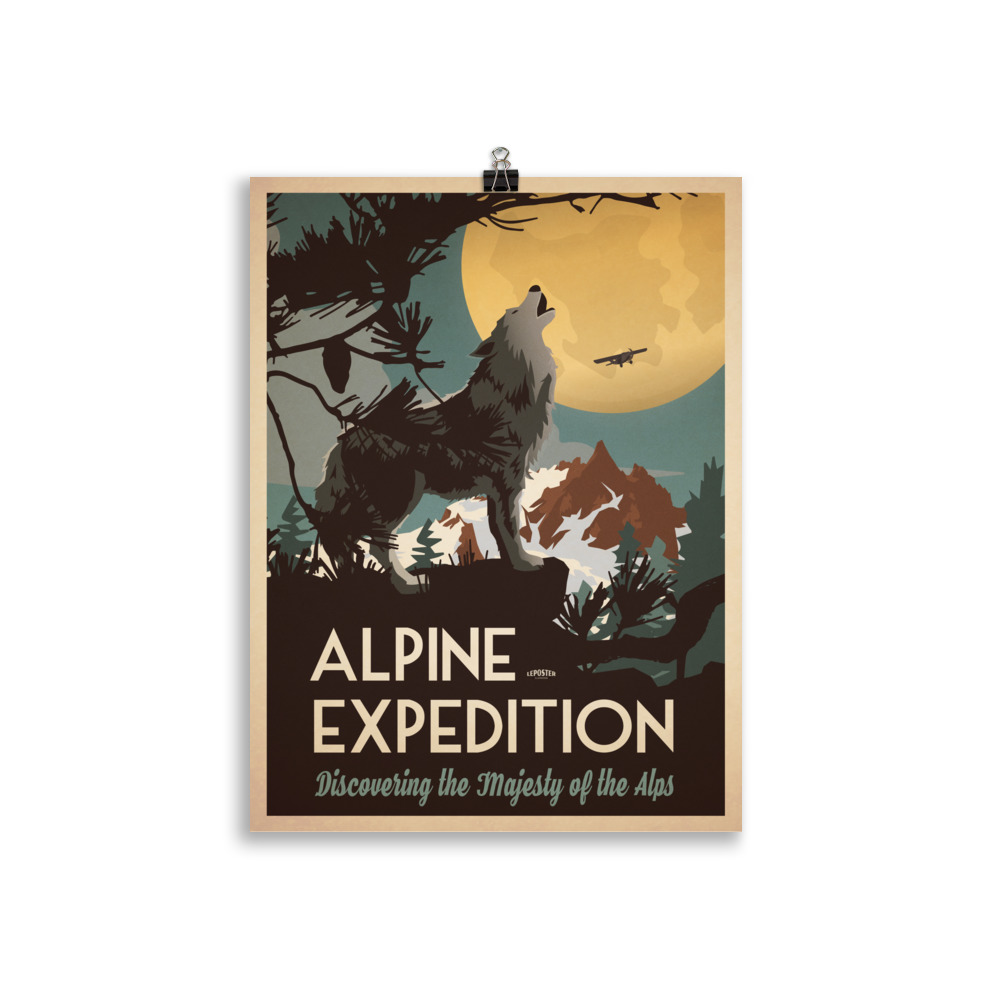 Poster Travel Vintage "Alpine Expedition " Call of the Wolf – Image 2