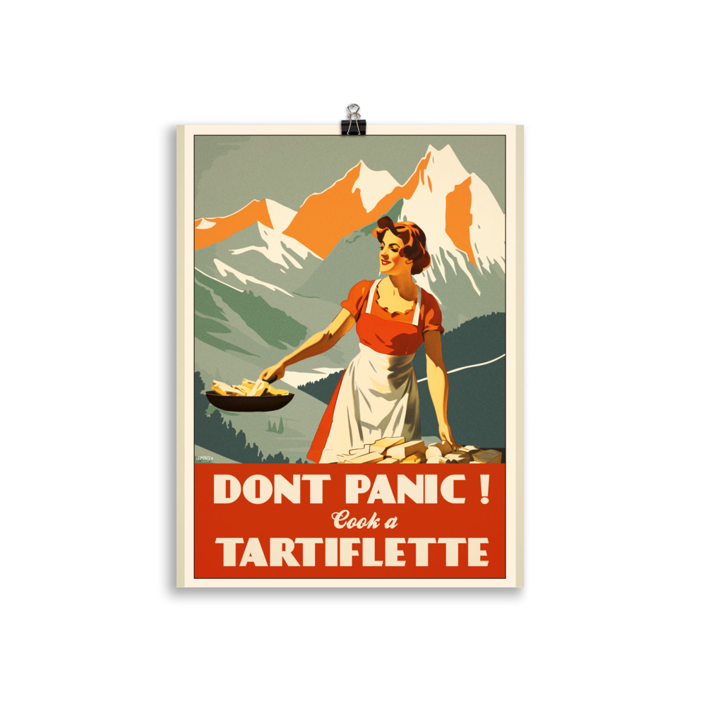 Poster Humour Vintage "Don't Panic, cook a Tartiflette" Propaganda – Image 2