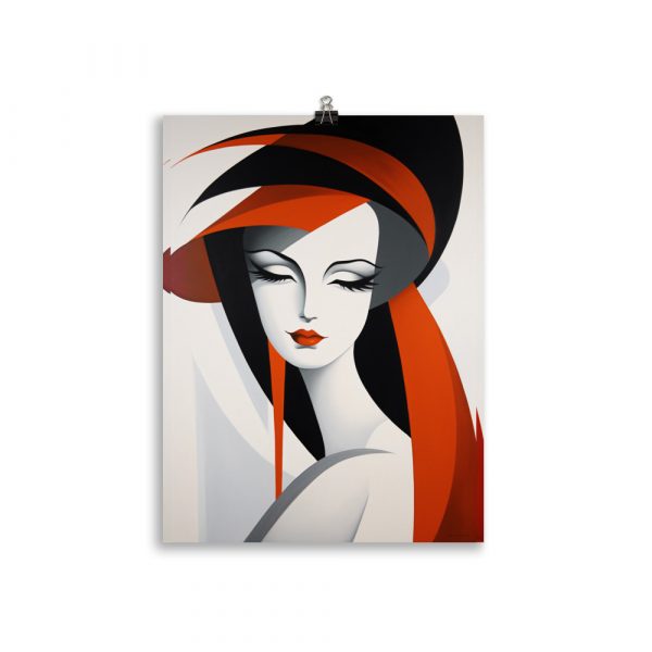 Poster Vintage Art Deco: Portrait Elegant de Femme – Image 2