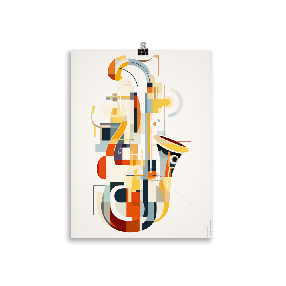 Poster Art Deco "Jazz Art Sax" – Image 2