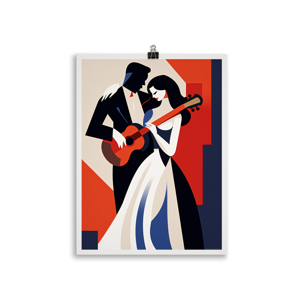 Poster Art Deco "Guitar & Love" – Image 2