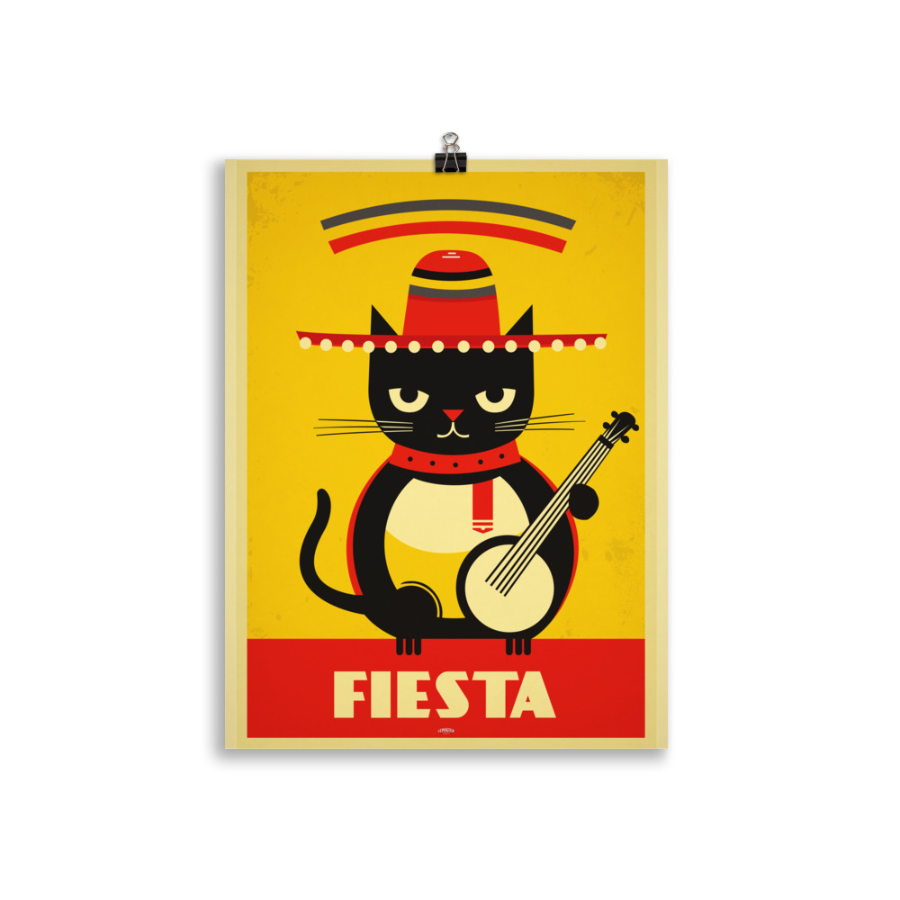 Poster Chat Art Deco " Felino de la Fiesta" – Image 2