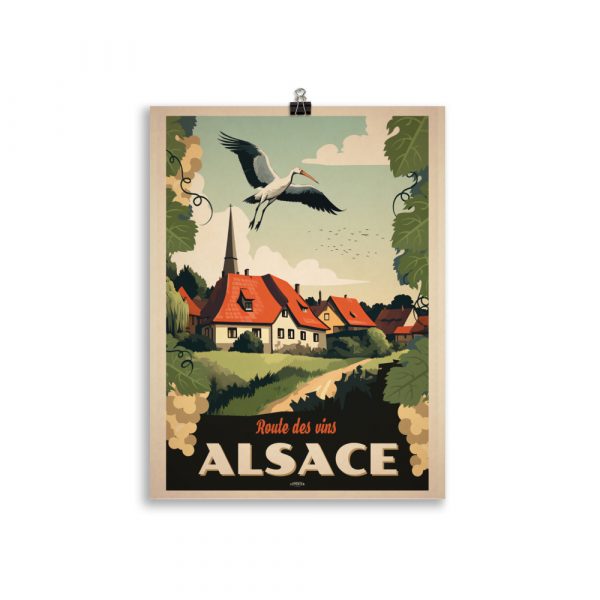 Poster Travel Vintage « Route des vins Alsace » – Image 2
