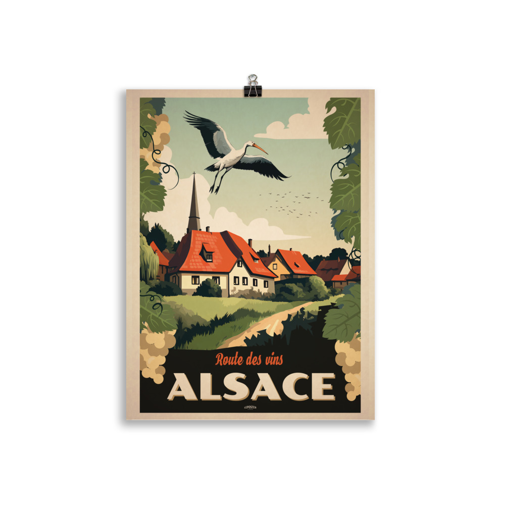 Poster Travel Vintage « Route des vins Alsace » – Image 2