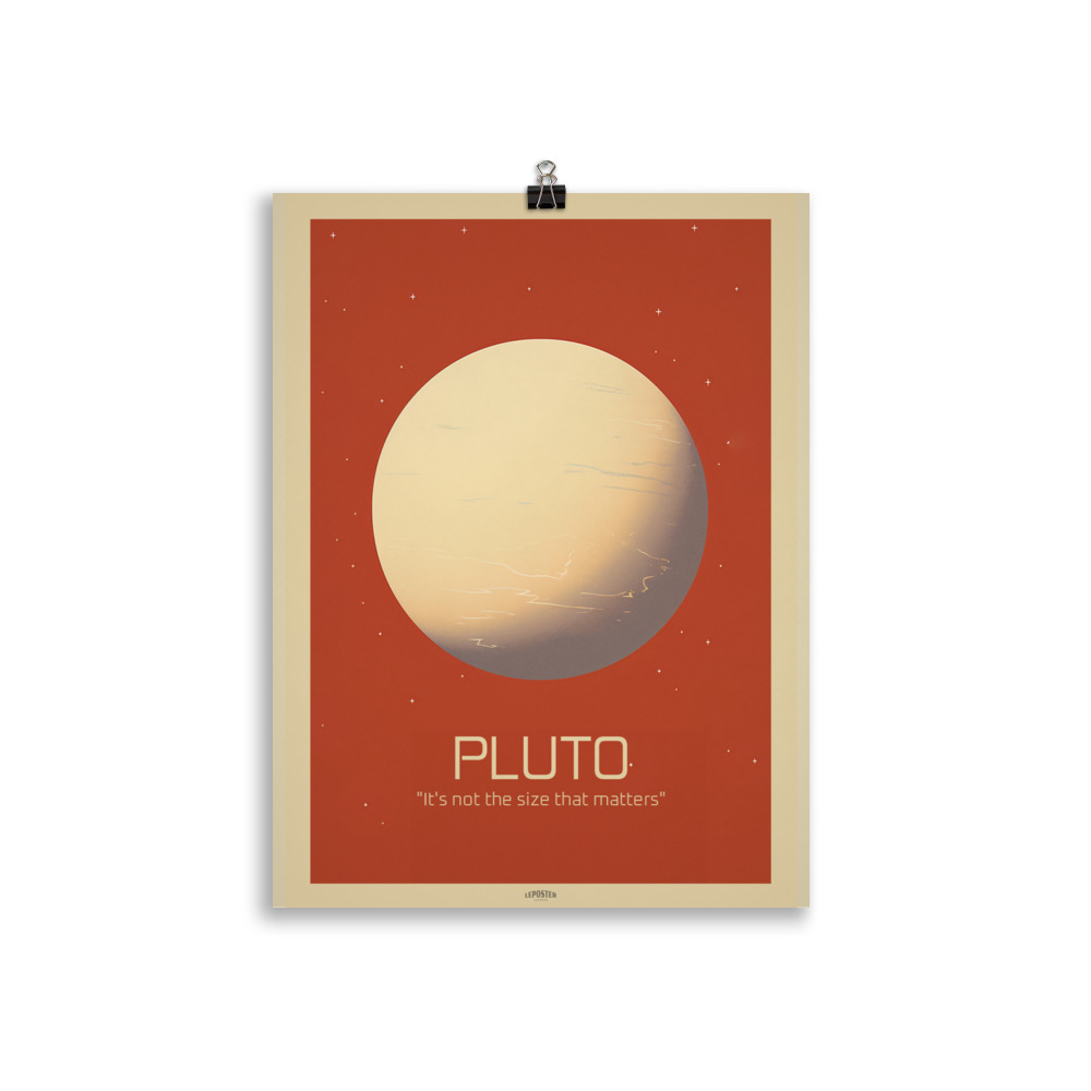 Poster retro SF "Pluton, c'est pas la taille qui compte" Space Humour – Image 2