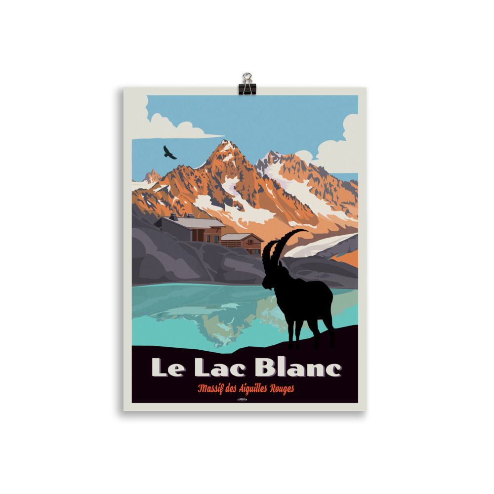 Poster Travel Vintage " Le Lac Blanc, Massif des Aiguilles Rouges" – Image 2