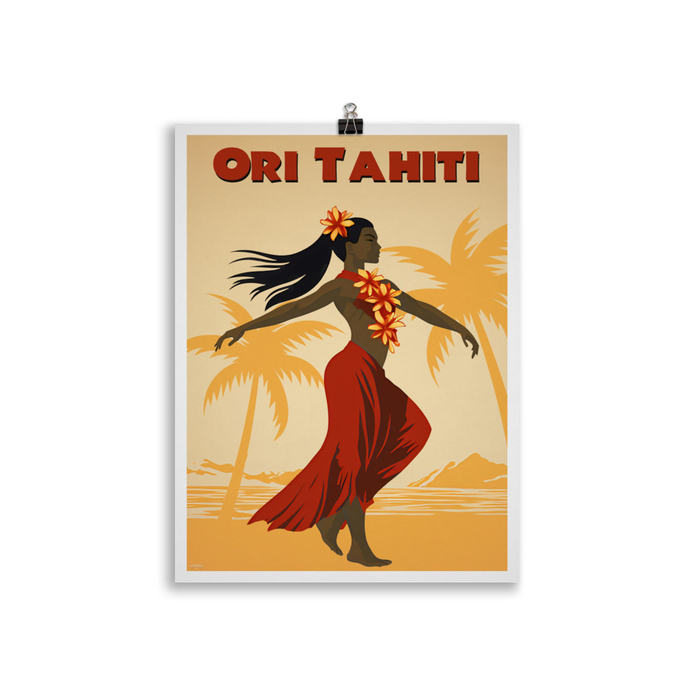 Poster Vintage "Ori Tahiti, Danseuse vahiné" – Image 2