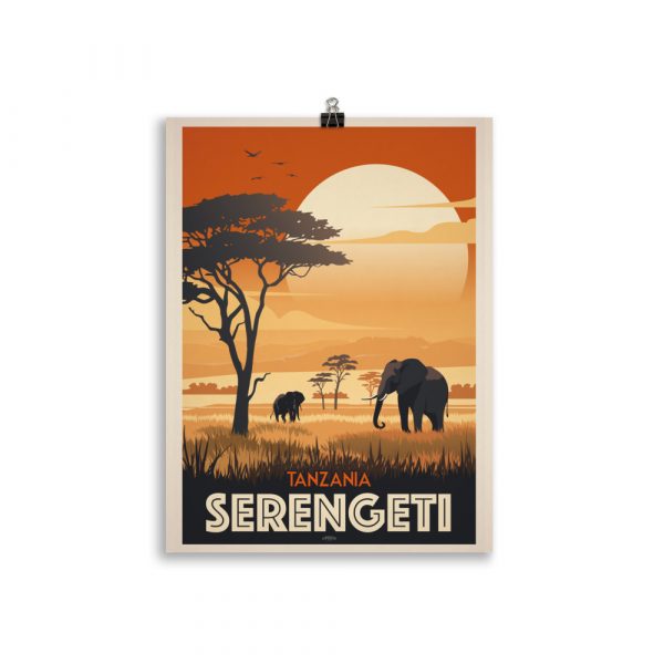 Poster Travel Vintage "Serengeti -Tanzania" National Park – Image 2