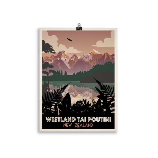 Affiche de voyage vintage "Parc national de Westland Tai Poutini" – Image 2