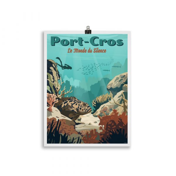 Poster Travel Vintage "Port-Cros, le Monde du Silence" Scubadiving – Image 2