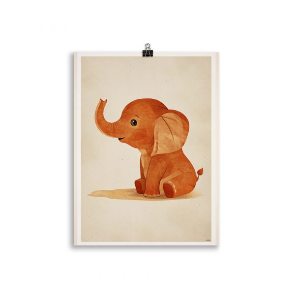 Poster Vintage "Bébé Éléphant" Chambre d'Enfant – Image 2