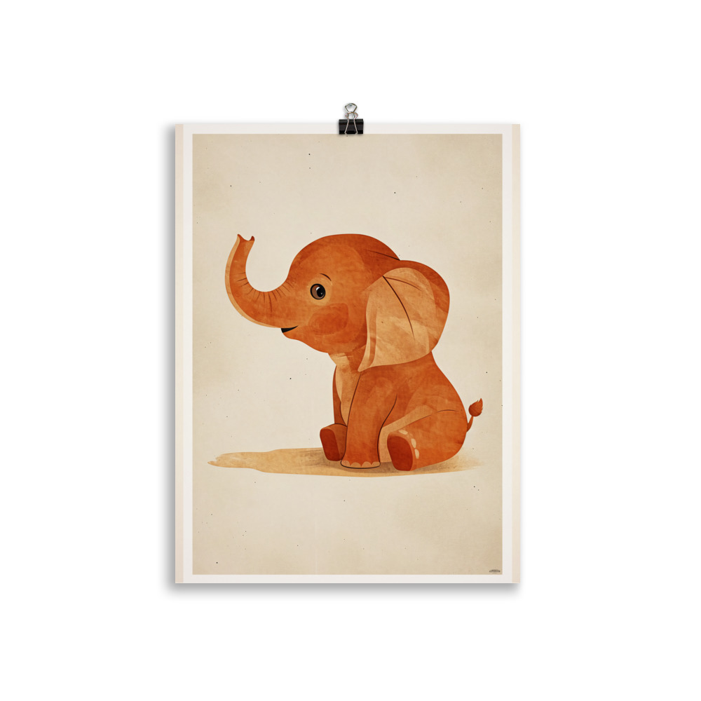 Poster Vintage "Bébé Éléphant" Chambre d'Enfant – Image 2