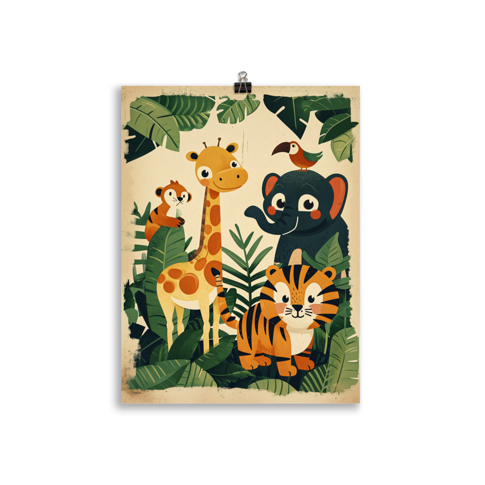 Poster Vintage "Jungle Family" Chambre d'Enfant – Image 2